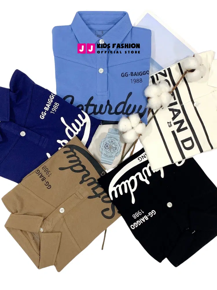 Áo thun Polo cho bé trai, vải Cotton cá sấu in hình chữ Saturdat size từ 5-15 tuổi - BST Xuân Hè 2024 | JJ Kids Fashion - Ảnh 8