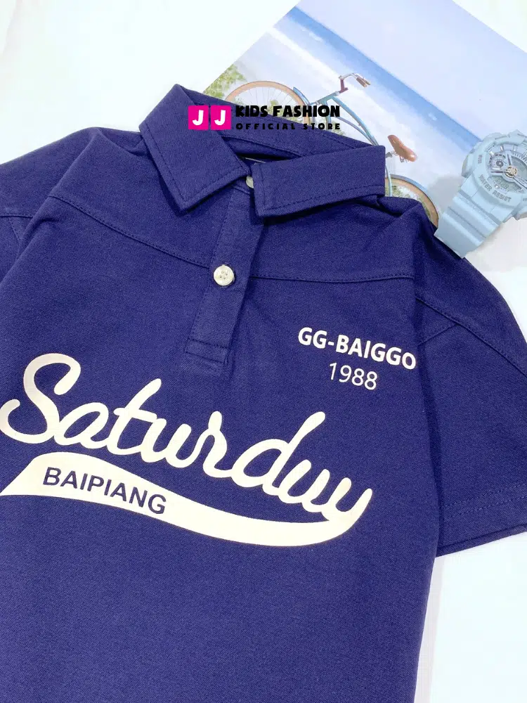 Áo thun Polo cho bé trai, vải Cotton cá sấu in hình chữ Saturdat size từ 5-15 tuổi - BST Xuân Hè 2024 | JJ Kids Fashion - Ảnh 12