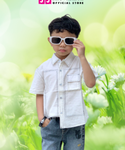Áo sơmi bé trai thời trang, áo sơmi ngắn tay chỉ nổi từ 2 - 14 tuổi –  BST Xuân Hè 2024 | JJ Kids Fashion