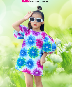 Váy bé gái thời trang, váy họa tiết bông hoa nhiều màu bé gái từ 2 - 8 tuổi –  BST Xuân Hè 2024 | JJ Kids Fashion