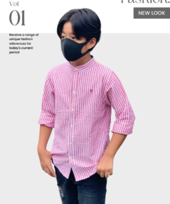 Áo sơmi bé trai thời trang, áo sơmi sọc dài tay cổ trụ từ 2 - 14 tuổi –  BST Xuân Hè 2024 | JJ Kids Fashion