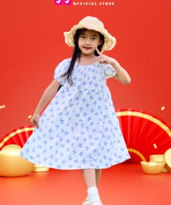 Váy bé gái thời trang, váy trắng họa tiết con bướm từ 2 - 8 tuổi –  BST Xuân Hè 2024 | JJ Kids Fashion